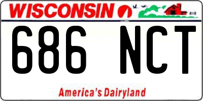 WI license plate 686NCT
