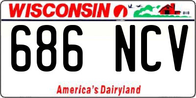 WI license plate 686NCV