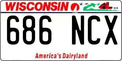 WI license plate 686NCX