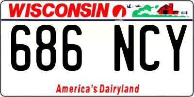 WI license plate 686NCY