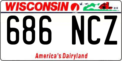WI license plate 686NCZ