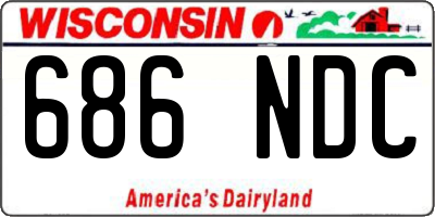 WI license plate 686NDC