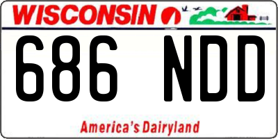 WI license plate 686NDD