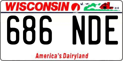 WI license plate 686NDE
