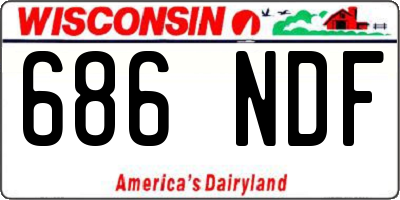 WI license plate 686NDF