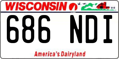WI license plate 686NDI