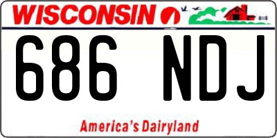 WI license plate 686NDJ