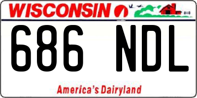 WI license plate 686NDL