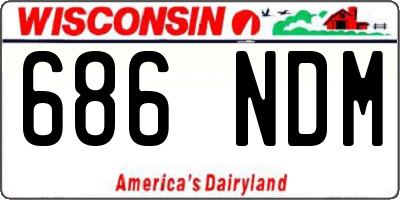 WI license plate 686NDM