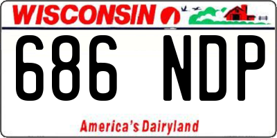 WI license plate 686NDP