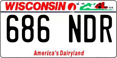 WI license plate 686NDR