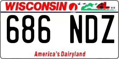 WI license plate 686NDZ