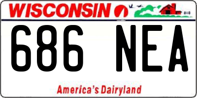 WI license plate 686NEA