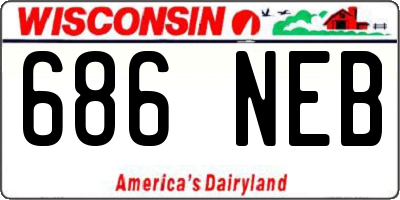 WI license plate 686NEB