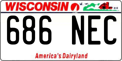 WI license plate 686NEC