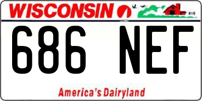 WI license plate 686NEF