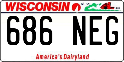 WI license plate 686NEG