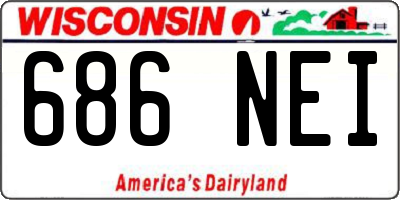 WI license plate 686NEI