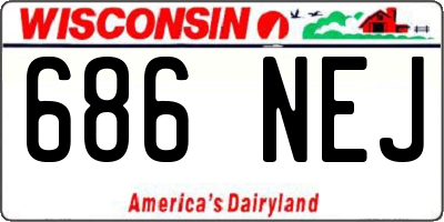 WI license plate 686NEJ