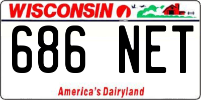 WI license plate 686NET