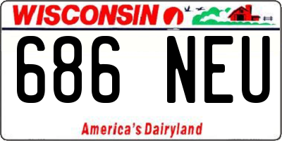 WI license plate 686NEU
