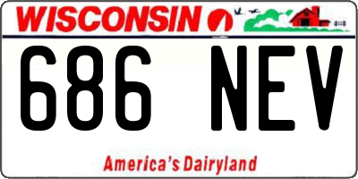 WI license plate 686NEV