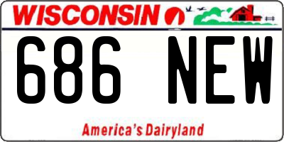 WI license plate 686NEW