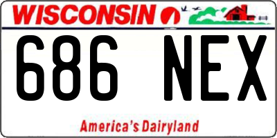 WI license plate 686NEX