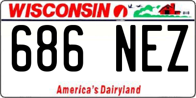 WI license plate 686NEZ