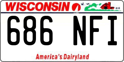 WI license plate 686NFI