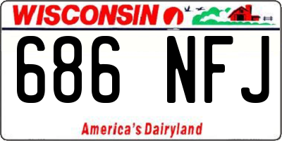 WI license plate 686NFJ