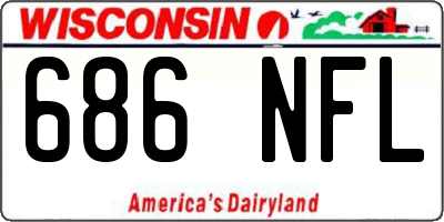 WI license plate 686NFL