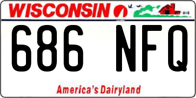 WI license plate 686NFQ