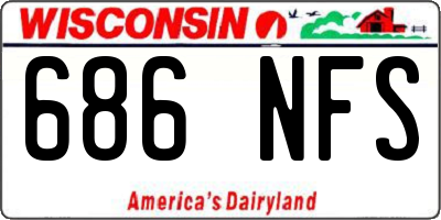 WI license plate 686NFS