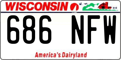 WI license plate 686NFW