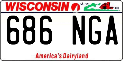 WI license plate 686NGA