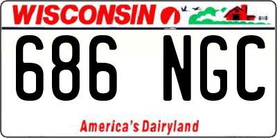 WI license plate 686NGC