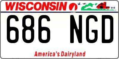 WI license plate 686NGD
