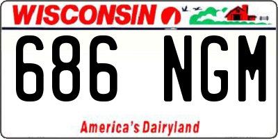 WI license plate 686NGM