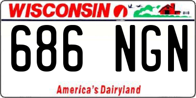 WI license plate 686NGN