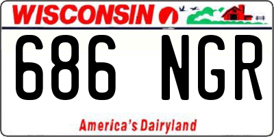 WI license plate 686NGR