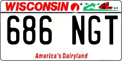 WI license plate 686NGT