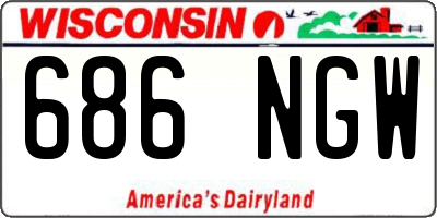 WI license plate 686NGW