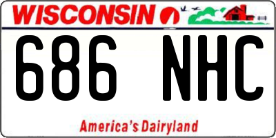 WI license plate 686NHC