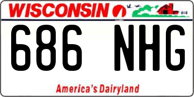WI license plate 686NHG