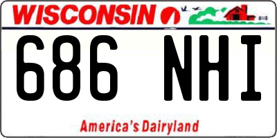 WI license plate 686NHI