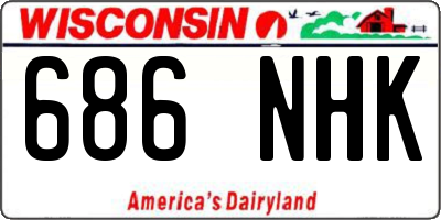 WI license plate 686NHK