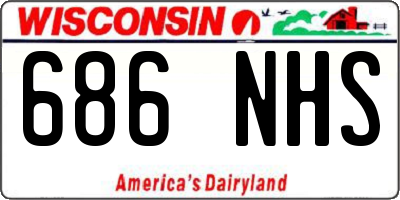WI license plate 686NHS