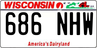 WI license plate 686NHW