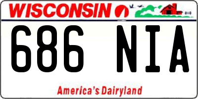 WI license plate 686NIA